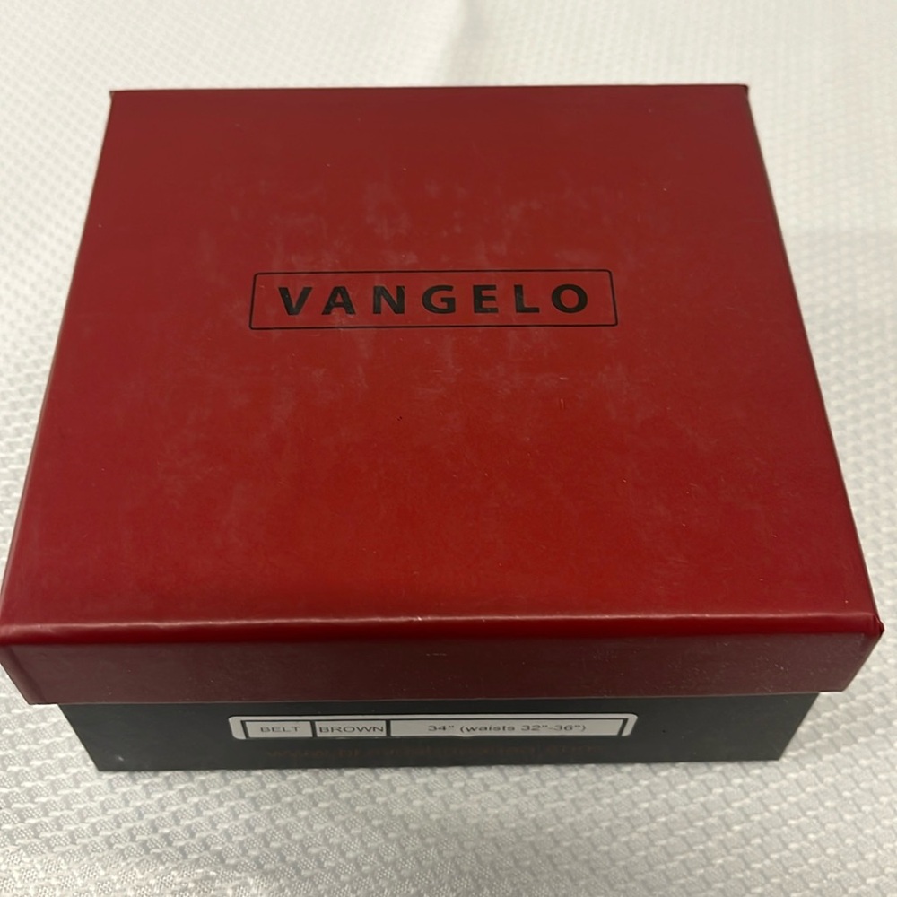 VANGELO Men Classic Dress Belt Brown